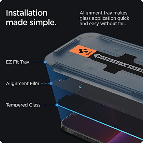 Spigen GlasTR EZ FIT Privacy Screen Protector for iPhone 14 Plus/13 Pro Max - size: iPhone 14 Plus / iPhone 13 Pro Max
