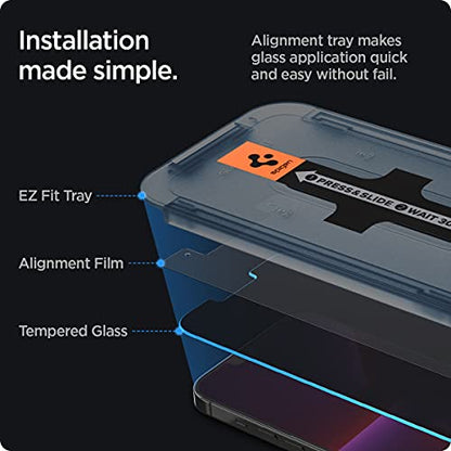Spigen GlasTR EZ FIT Privacy Screen Protector for iPhone 14 Plus/13 Pro Max - size: iPhone 14 Plus / iPhone 13 Pro Max