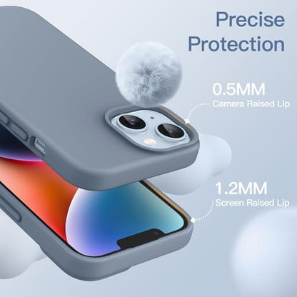 JETech Silicone Case for iPhone 14, Sierra Blue | Silky Soft Touch, Shockproof Protection, Scratch Resistant, Microfiber Lining - color: Sierra Blue, size: iPhone 14