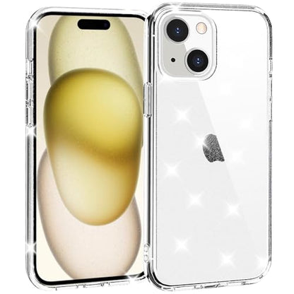 TENOC Phone Case Compatible with iPhone 15, Glitter Case Clear Sparkling Protective Bumper Cute Cover for Girls Women - color: Clear Glitter, size: iPhone 15