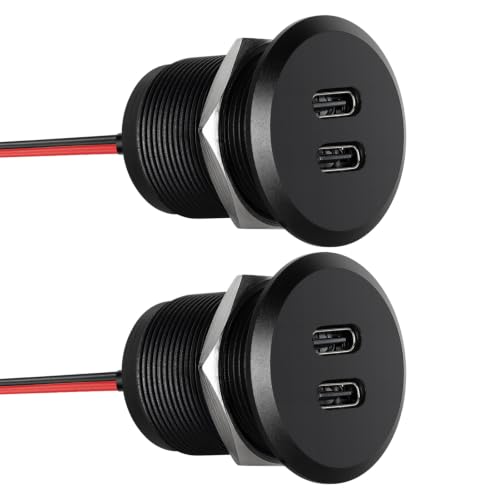 Acegoo 12V USB Outlet, 24W Dual USB-C All-Aluminum Car Charger - color: Dual PD3.0-2Pcs