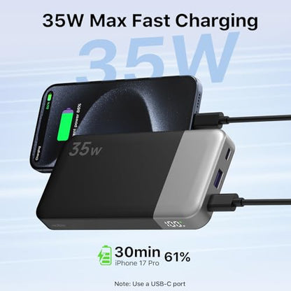 NOBIS Power Bank 35W 10000mAh Portable Charger - color: Black