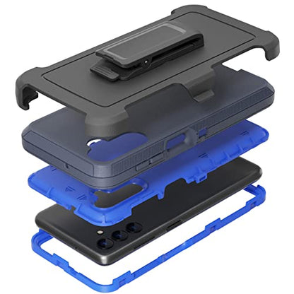 Compatible with Samsung Galaxy A13 5G Case(NOT for A13 4G), with Belt Clip Holster Heavy Duty Rugged Shockproof Full Body Protection Kickstand Phone case for Samsung Galaxy A13 5G (Blue) - color: Blue