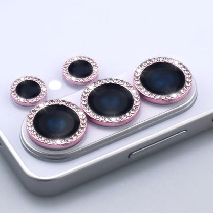 for Samsung Galaxy S26 Ultra Camera Lens Protector, Bling Diamond Metal Ring Tempered Glass Lens Cover, Sparkly Rhinestone Accessories (Pink) - color: Pink