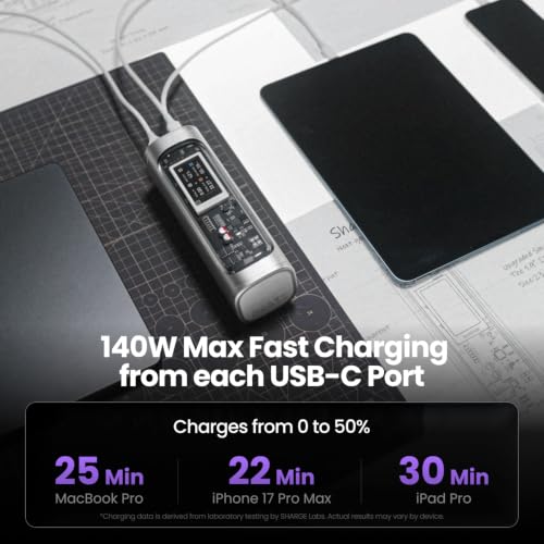 Shargeek 300W Power Bank, 24000mAh Laptop Portable Charger with DC Port - color: Silver