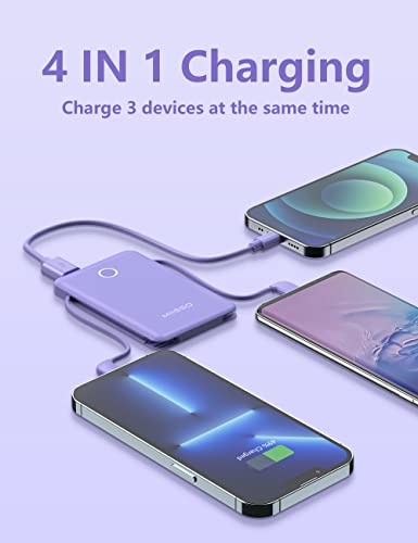 miisso 6000mah Ultra Slim Power Bank, Card Size, Purple - color: Purple