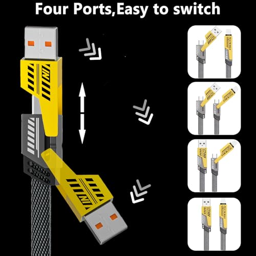 2Pcs 4 in 1 Charging Cable,USB A/C to C/L, 6.6FT, USB C to L Charging cable