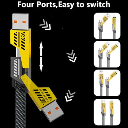 2Pcs 4 in 1 Charging Cable,USB A/C to C/L, 6.6FT, USB C to L Charging cable