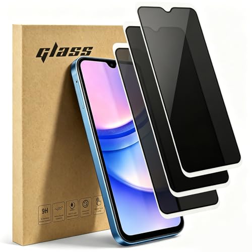 Screen Protector For Samsung Galaxy A15 5G (3-Pack), Tempered Glass Privacy - color: Galaxy A15 5G