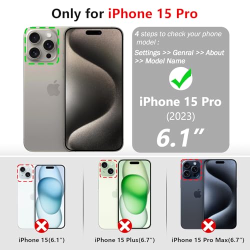 Varikke for iPhone 15 Pro Case Wallet Magnetic Detachable Bling, Mint Green - color: (Standard) Mint, size: iPhone 15 Pro 6.1"