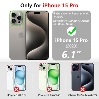 Varikke for iPhone 15 Pro Case Wallet Magnetic Detachable Bling, Mint Green - color: (Standard) Mint, size: iPhone 15 Pro 6.1"