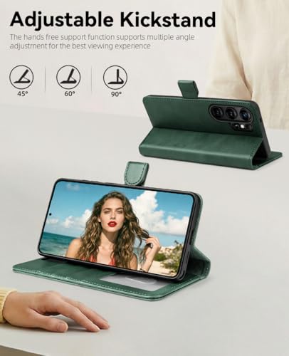 OCASE for Samsung Galaxy S26 Ultra Wallet Case, Card Holder, Blackish Blue | RFID Blocking, Kickstand, Magnetic Closure, PU Leather Flip Folio, Shockproof TPU Shell, Protective Phone Cover (6.9") 2026 - color: Blackish Green, size: Samsung Galaxy S26 Ultr