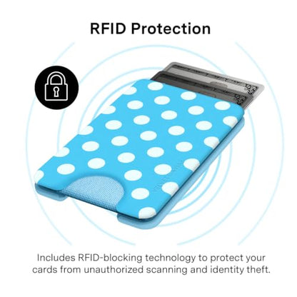 VELVET CAVIAR compatible with MagSafe Wallet - Magnetic Card Holder - color: Aquamarine Polka Dot