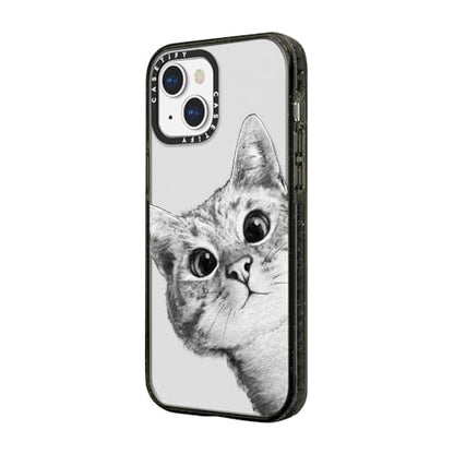 CASETiFY for iPhone 13 Mini Case - Impact | Slim Fit | 6.6 ft. Drop Protection | peekaboo cat on rose gold | Black - color: peekaboo cat on rose gold, size: Iphone 13 Mini (5.4")