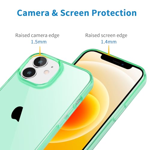 JJGoo Compatible with iPhone 12 Case & 12 Pro Case Clear Soft Transparent Shockproof Protective Slim Thin Bumper Phone Cover for 12 and 12 Pro - 6.1 inch, Clear Green - color: Green
