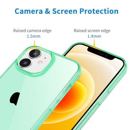 JJGoo Compatible with iPhone 12 Case & 12 Pro Case Clear Soft Transparent Shockproof Protective Slim Thin Bumper Phone Cover for 12 and 12 Pro - 6.1 inch, Clear Green - color: Green