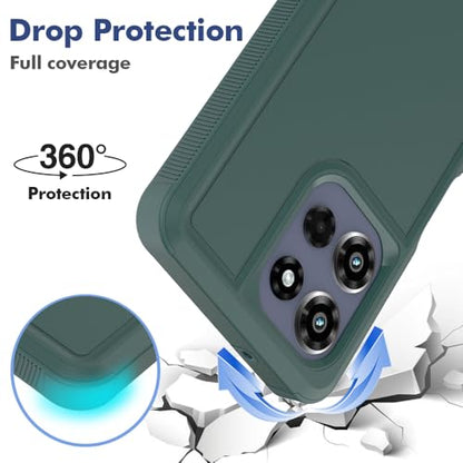 for Motorola Moto G Power 2026 / Moto G Power 2025 Case: Dual Layer Protective Heavy Duty Cell Phone Cover Shockproof Rugged with HD Screen Protector Military Protection Bumper Tough, Dark Green - color: Dark Green (PC) + Dark Green (TPU)