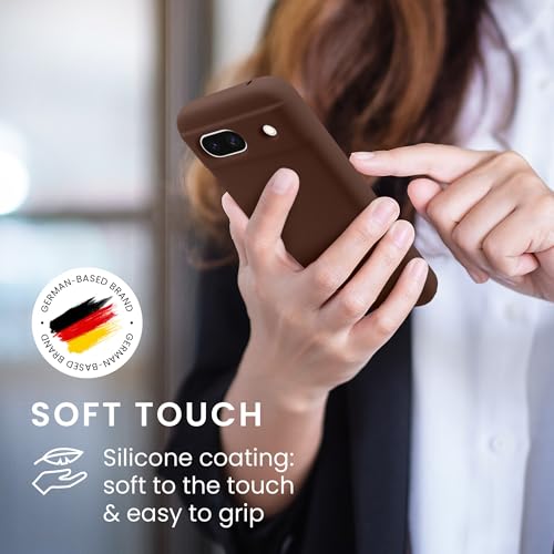 kwmobile Case Compatible with Google Pixel 8a Case - TPU Silicone Phone Cover with Soft Finish - Chocolate - color: Chocolate, size: Pixel 8a