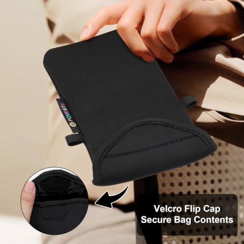 Flap Closure Secure Cell Phone Bag with Card Pocket for iPhone & Samsung - color: Black