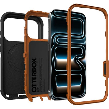 OtterBox iPhone 17 Pro (Only) - Defender Series Case - Black Chateau (Black & Orange) - Snaps on MagSafe - Tough - Rugged & Durable - color: Black Chateau (Black & Orange), style: iPhone 17 Pro