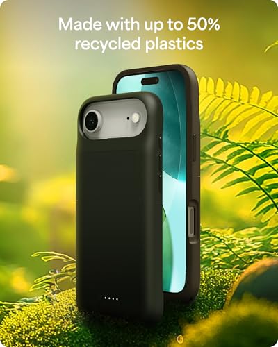 Mophie Juice Pack Battery Case for iPhone Air - Slim Charging Case, Up to 50% Extra Battery Life, High Impact Protection, Magnetic Back for Wallets & Mounts, Sustainable Material, Black - size: iPhone Air