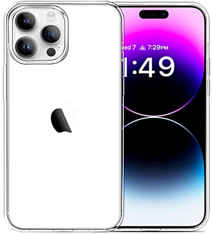 JJGoo Compatible with iPhone 14 Pro Case, Clear Soft Shockproof Protective Slim Thin Bumper Cover Transparent Phone Case - color: Clear