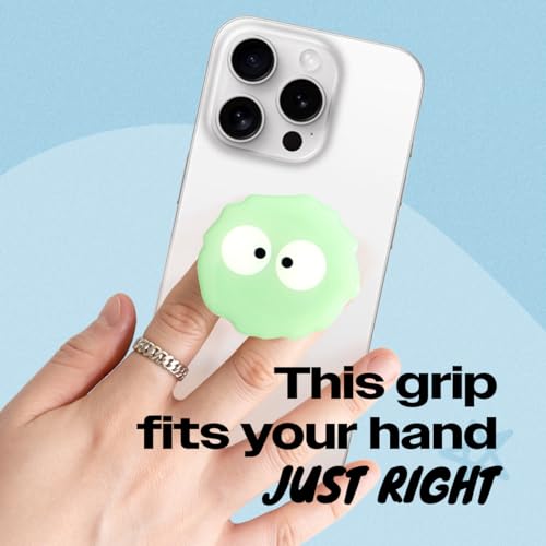On The Grip Cute Cartoon Briquette Acrylic Multi Functional Collapsible Expandable Mobile Phone Grip & Kickstand (Mint) - color: Mint