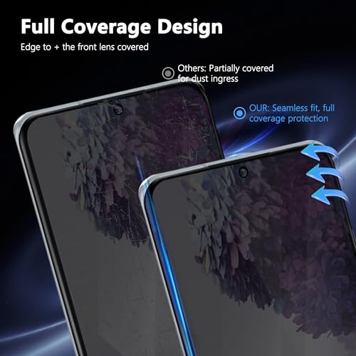 2 Pack Privacy Screen Protector for Samsung Galaxy S20 Ultra, Anti-Spy Tempered Glass, 9H Anti-Scratch, Case Friendly - size: for Galaxy S20 Ultra Privacy