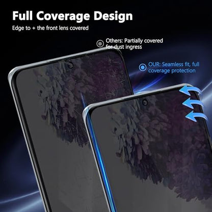2 Pack Privacy Screen Protector for Samsung Galaxy S20 Ultra, Anti-Spy Tempered Glass, 9H Anti-Scratch, Case Friendly - size: for Galaxy S20 Ultra Privacy