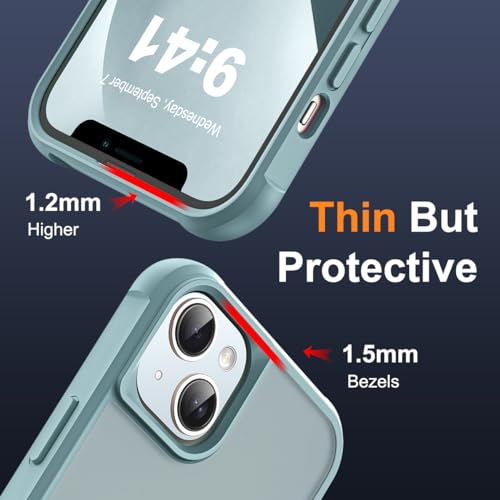 SKYLMW Compatible with iPhone 13/14 Case with Stand,Blue | iPhone 13 Case iPhone 14 Case 6.1",Magnetic Ring Stand,Compatible with MagSafe,Military-Grade Protection,Great Grip Feeling - color: Blue, size: Iphone 13 & Iphone 14