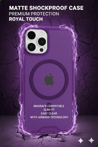 Compatible with Pack of 2 Case iPhone 15 PRO Case Clear MagSafe + Purple, 2.5mm Shockproof Military Grade Drop Protection, Hard Transparent Anti Yellowing Back - color: Clear MagSafe + Purple, size: IPHONE 15 PRO