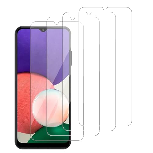 4 Pack Glass Screen Protector Compatible for Samsung Galaxy A22 5G / SM-A226B [9H Hardness]-HD Screen Tempered Glass, Scratch Resistant,Easy Install [Case Friendly] - size: Galaxy A22 5G