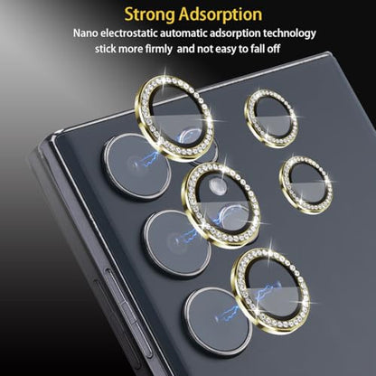 Camera Lens Protector for Samsung Galaxy S25 Ultra, Diamond Gold - color: Diamond Gold
