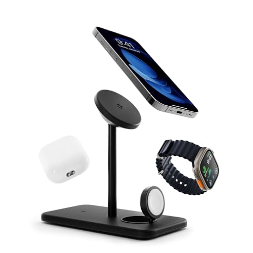 Twelve South HiRise 3 Deluxe, Compact Wireless Magsafe Charging Stand,Black - size: MagSafe Charger