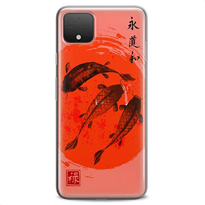 TPU Case Compatible for Google Pixel 9 8 Pro 7a 6a 5a XL 4a 5G 2 XL 3 XL 3a Koi Fish Flexible Silicone River Clear Soft Lake Japan Design Red Cute Circle Slim fit Man Print Boy Traditional - color: Japan Fishes