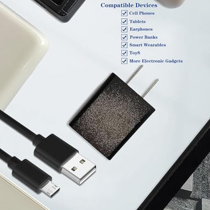 5v 1a power cord 5v-1a adapter micro usb cable 5v1a charger 5v/1a power supply micro usb charger with wall plug 5v 1000ma microusb 5 volt 1 amp 5 watt fo radio/electric toothbrush/PointReading pen/Toy - color: 5v1a black+micro usb cable