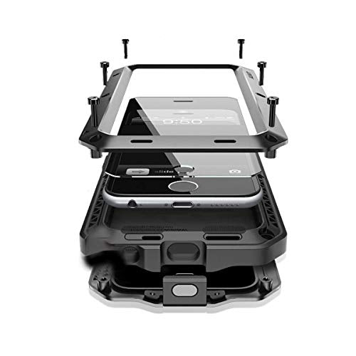 for iPhone 13 Pro Max Case,360 Full Body Protective Cover Heavy Duty Shockproof Tough Armour Aluminum Metal Case with Silicone Built-in Screen Protector for iPhone 13 Pro Max 6.7" - Black - color: Black