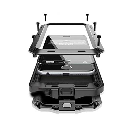 for iPhone 14 Case, 360 Full Body Protective Cover Heavy Duty Shockproof Tough Armour Aluminum Metal Case with Silicone Built-in Screen Protector for Apple iPhone 14 6.1 Inch - Black - color: Black
