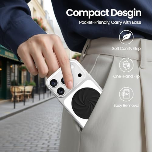 ORNARTO Vortuxe for MagSafe Phone Grip with Kickstand, Black - color: Black