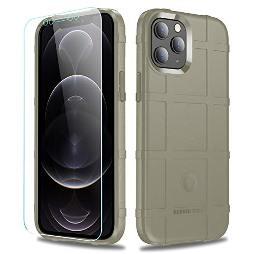 Rugged Shield TPU Thick Solid Armor Tactical Protective Case Compatible with iPhone 12 Pro Max (6.7 inches) - Light Clay - color: Light Clay, size: iPhone 12 Pro Max