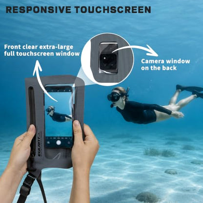 EULANT IPX8 Waterproof Phone Pouch,Reusable Fanny Pack Dry Bag | Fanny Pack Dry Bag with Screen Touch Sensitive for Beach Swimming,Boating,Kayaking,Rafting - color: Dark Gray, size: 1 PC