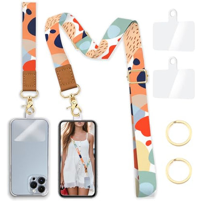 Yonlevres Phone Lanyard Crossbody Strap Wrist Neck Adjustable Women Art - color: Abstract Art