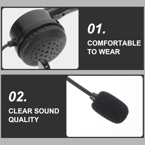 VANZACK Black Single Ear Customer Service Computer Headset with Mic