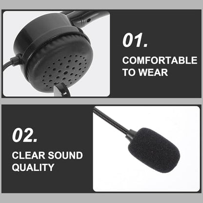 VANZACK Black Single Ear Customer Service Computer Headset with Mic