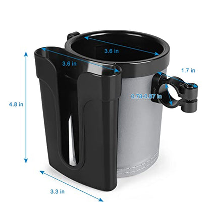 Accmor 3-in-1 Bike Cup Holder with Cell Phone Keys Holder, Bike Water Bottle Holders, Universal Bar Drink Cup Can Holder for Bicycles, Motorcycles, Scooters, Black Grey - color: Black Grey