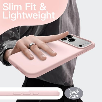 JETech Silicone Case for iPhone 17 Pro Max, Light Pink | Silky Soft Touch, Shockproof Protection, Scratch Resistant, Microfiber Lining - color: Light Pink, size: iPhone 17 Pro Max