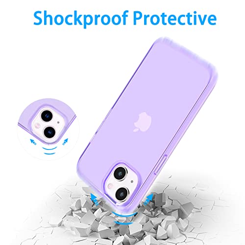 JJGoo Compatible with iPhone 13 Case, Clear Purple Soft Shockproof Protective Slim Thin Phone Bumper Cover for iPhone 13-6.1 inch 2021 - color: Purple