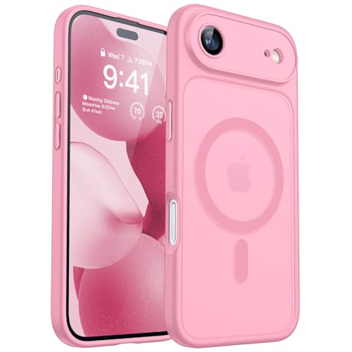CANSHN Magnetic Compatible with iPhone Air Case, Pink | Full Camera Protection, Compatible with MagSafe, Translucent Matte, Military-Grade Protection, Scratch Resistant, Slim Fit - color: Pink, size: iPhone Air (6.9 Inch,1 Lens)