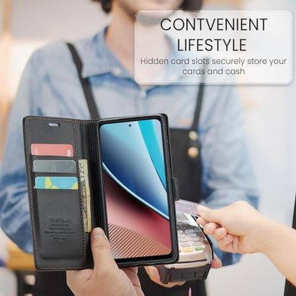 FLIPALM Wallet Case for Samsung Galaxy S25 Plus/S25+, Black | Card Holder, RFID Blocking, PU Leather Folio Flip, Kickstand, Protective Shockproof Cover - color: Black