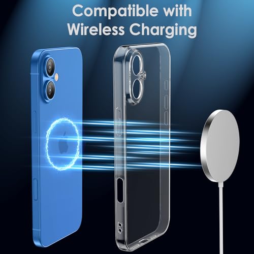 Shamo's Clear TPU Case for iPhone 16 – with Camera Protection, Ultra Slim, Shockproof, Anti-Yellowing, Scratch-Resistant, Wireless Charging Compatible, Enhanced Grip (for iPhone 16) - size: For iPhone 16